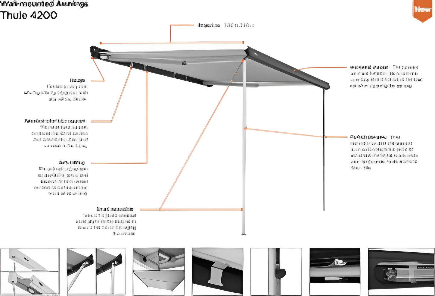 Thule Omnistor 4200 White Awnings & Vehicle Specific Adapters