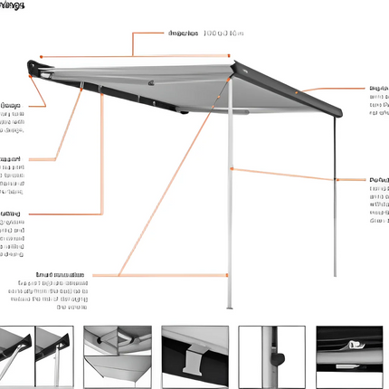 Thule Omnistor 4200 Anthracite Awnings & Vehicle Specific Adapters