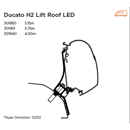 Ducato H2 Lift Roof Adapters