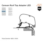 Caravan Roof top Adapter LED 4.25m