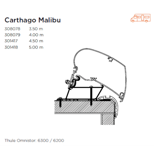 Thule Awning Adapter For Carthago Malibu 2021 and Fendt 2022 Motorhome