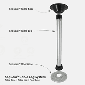 27" Sequoia Table Leg Set Aluminium Base - Letang Auto Electrical Vehicle Parts