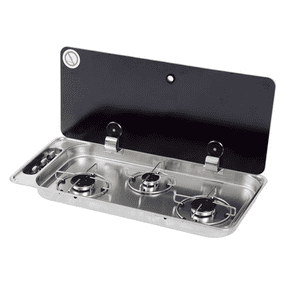 3 Burner Hob With Glass Lid C/W Elect. Ignition CAN FC1349-E 3 - Letang Auto Electrical Vehicle Parts
