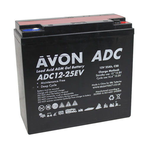 Avon Deep Cycle AGM GEL 12v 25ah
