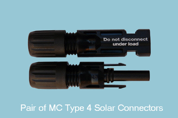 4mm - Black Solar Cable & Connectors