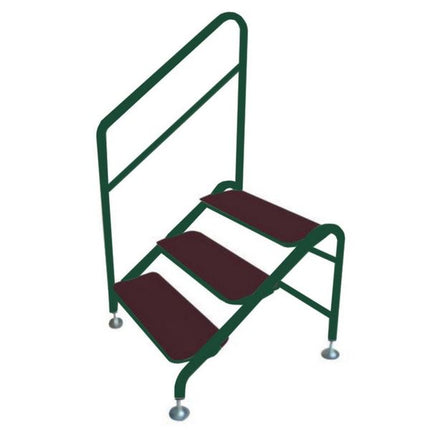Free-Standing 3 Tread Step Green