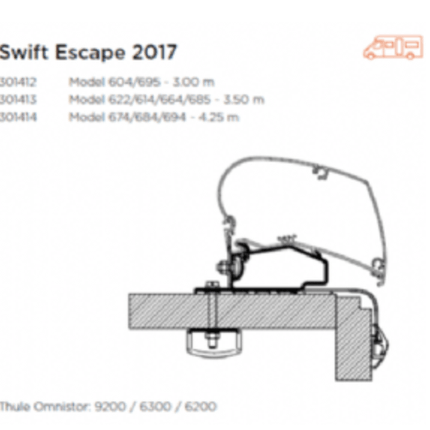 Thule Awning Adapter for Swift Escape 2017