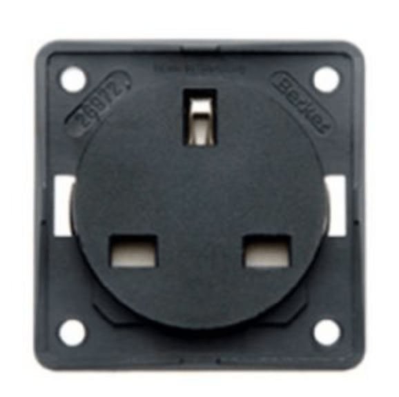 Berker 230V UK Mains Socket- Anthracite - Letang Auto Electrical Vehicle Parts