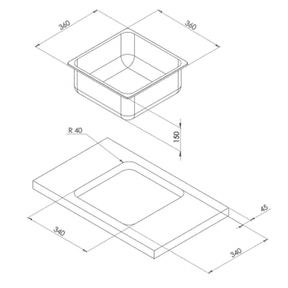 Can LA1403BA Square Sink 360X360X150mm - Letang Auto Electrical Vehicle Parts