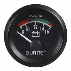 Durite BATTERY CONDITION VOLTMETER 90° SWEEP DIAL - Letang Auto Electrical Vehicle Parts