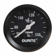 DURITE Oil temperature gauge, 270° sweep dial - Letang Auto Electrical Vehicle Parts