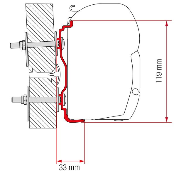 Fiamma Adapter Hymer 2016 400 (98655Z062) - Letang Auto Electrical Vehicle Parts