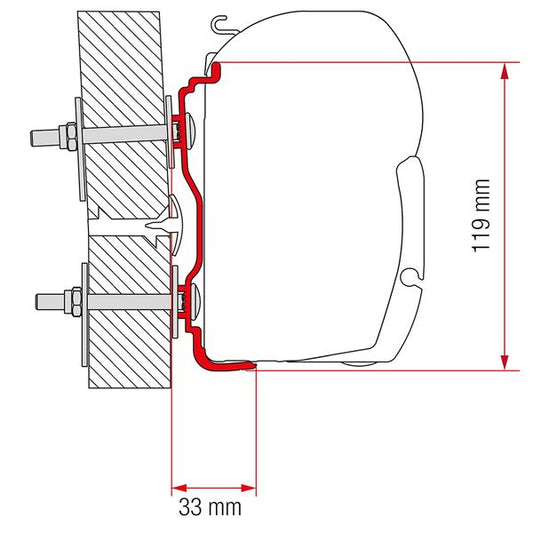 Fiamma Adapter Hymer 2016 400 (98655Z062) - Letang Auto Electrical Vehicle Parts