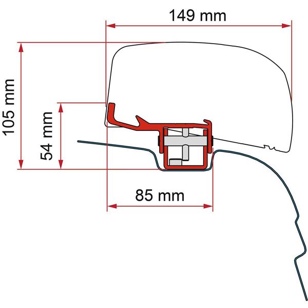 Fiamma Adaptor for F40 Awning on VW T5/T6 Black (98655Z152) - Letang Auto Electrical Vehicle Parts