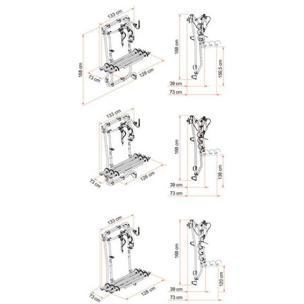Fiamma Carry-Bike Frame Crafter 3 Bikes Deep Black - Letang Auto Electrical Vehicle Parts