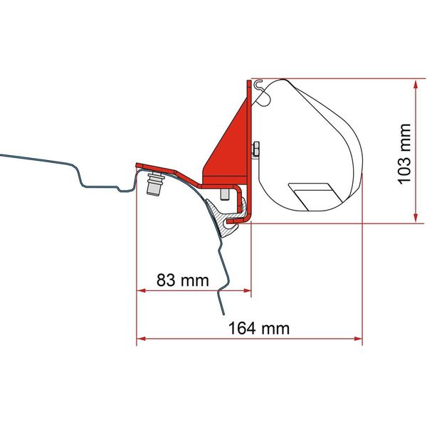 Fiamma F35 Kit VW T5/T6 Reimo Rail Bracket (98655Z155) - Letang Auto Electrical Vehicle Parts