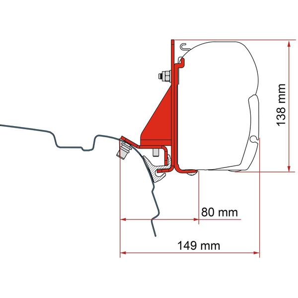 Fiamma F45 Kit VW T5/T6 Combi Rail Bracket Brandrup (98655Z147) - Letang Auto Electrical Vehicle Parts