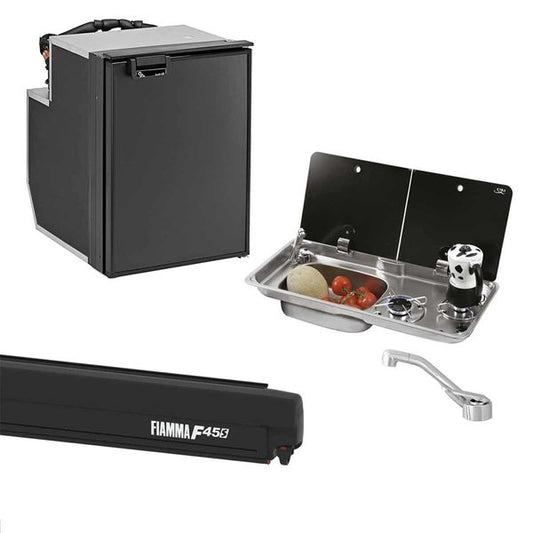 Fiamma F45S Awning, Indel B Fridge, Can Hob/LH Sink & Cold Tap Bundle - Letang Auto Electrical Vehicle Parts