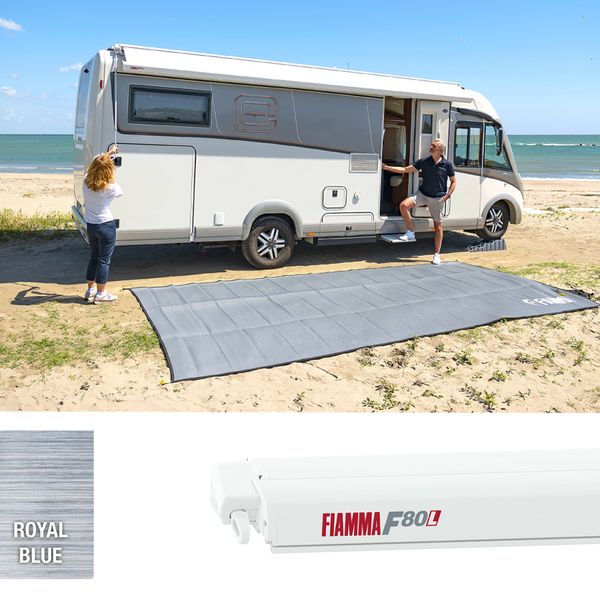 Fiamma F80L 450 Awning Polar White - Royal Blue - Letang Auto Electrical Vehicle Parts