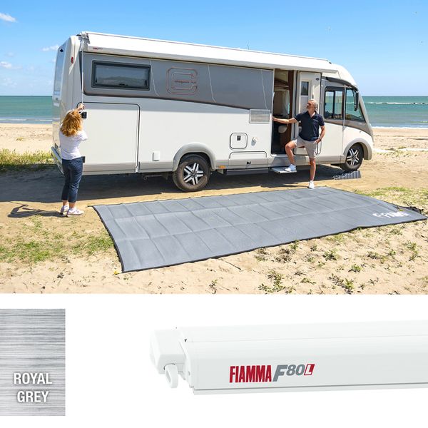 Fiamma F80L 450 Awning Polar White - Royal Grey - Letang Auto Electrical Vehicle Parts