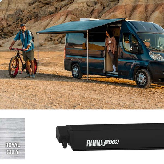 Fiamma F80s Ducato 320 Awning Deep Black Royal Grey - Letang Auto Electrical Vehicle Parts