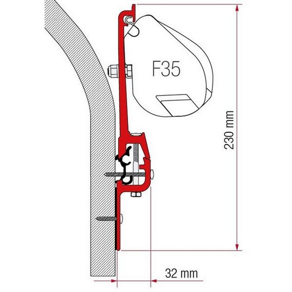 Fiamma Kit for Eriba Touring (2x 8cm Brackets) - Letang Auto Electrical Vehicle Parts
