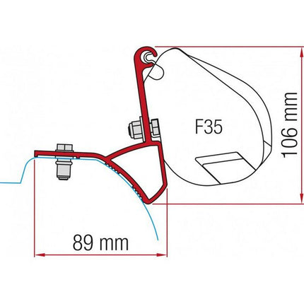 Fiamma Kit for Renault Trafic 2015 (2x 12cm Brackets) - Letang Auto Electrical Vehicle Parts