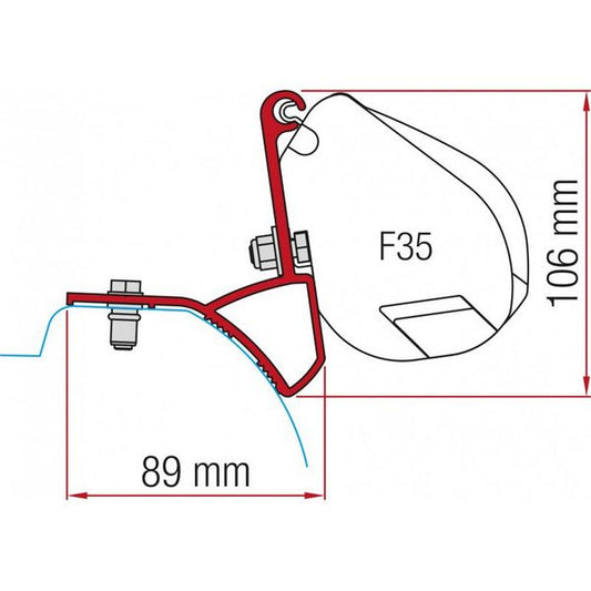 Fiamma Kit for Renault Trafic 2015 (2x 12cm Brackets) - Letang Auto Electrical Vehicle Parts