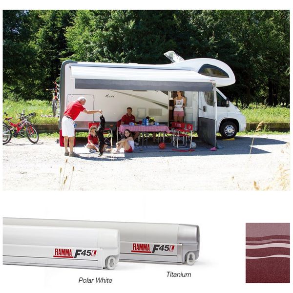 Fiamma Polar White F45L 450 Awning Bordeaux Fabric - Letang Auto Electrical Vehicle Parts