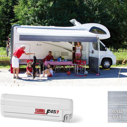 Fiamma Polar White F45L 500 Awning Royal Blue Fabric - Letang Auto Electrical Vehicle Parts