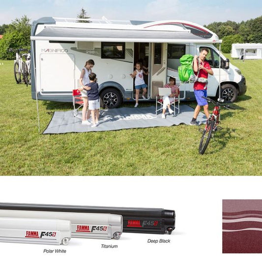 Fiamma Polar White F45S 260 Awning Bordeaux Fabric - Letang Auto Electrical Vehicle Parts