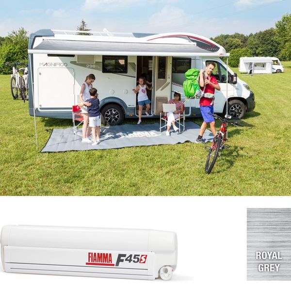 Fiamma Polar White F45S 375 Awning Royal Grey Fabric - Letang Auto Electrical Vehicle Parts