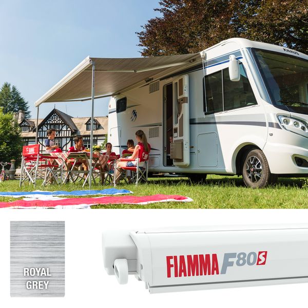 Fiamma Polar White F80S 320 Royal Grey Fabric - Letang Auto Electrical Vehicle Parts