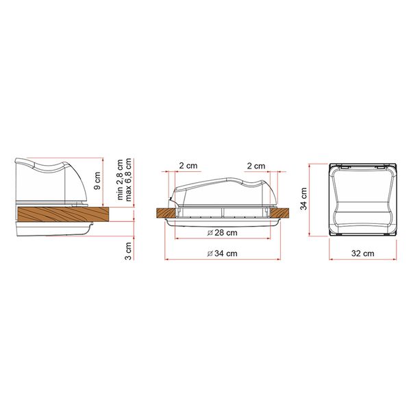 Fiamma Rooflight Vent 28 F White - Letang Auto Electrical Vehicle Parts