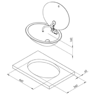 LR1450 Oval Sink C/W Glass lid and Cold Tap - Letang Auto Electrical Vehicle Parts