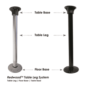 Redwood 27" Table Leg and Base System Various colours Black or silver - Letang Auto Electrical Vehicle Parts