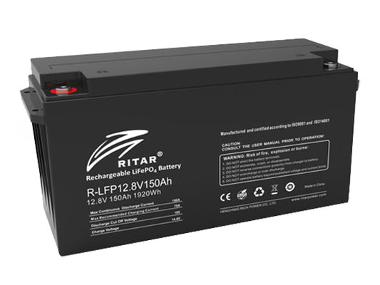 Ritar 150Ah - 12V Lithium Leisure Battery LiFePO4 - Letang Auto Electrical Vehicle Parts