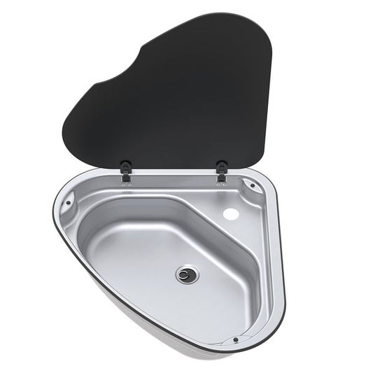 Thetford Series 33 Triangular RH Sink with Glass Lid 480mm - Letang Auto Electrical Vehicle Parts