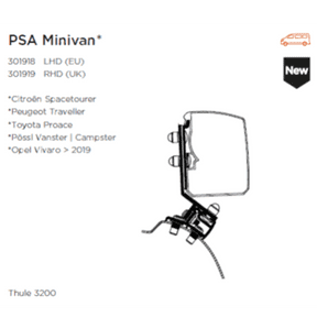 Thule Adapter For T3200 PSA Minivan Fixed (RHD) - Letang Auto Electrical Vehicle Parts