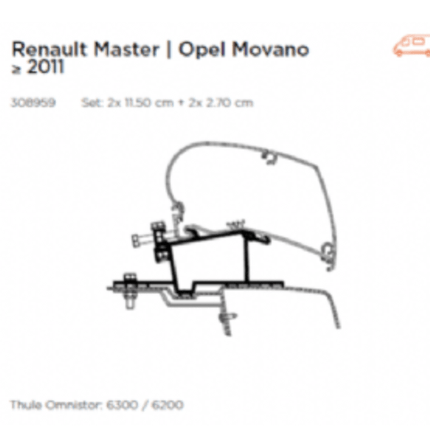 THULE Adapter set for Renault Master | Vauxhall Movano Adapter 2011> - Letang Auto Electrical Vehicle Parts