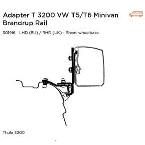 Thule Adapter T 3200 VW T5/T6 Minivan Brandrup Rail - Letang Auto Electrical Vehicle Parts