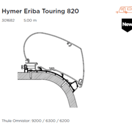 Thule awning adapter for Eriba Touring 820 caravan - Letang Auto Electrical Vehicle Parts