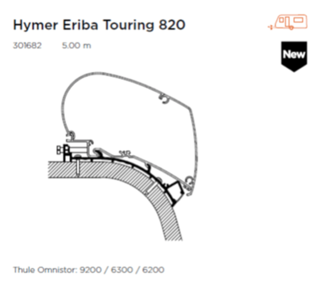 Thule awning adapter for Eriba Touring 820 caravan - Letang Auto Electrical Vehicle Parts