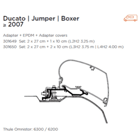 Thule Oministor 6300 Ducato pack - Awning, Bracket & Seal - Letang Auto Electrical Vehicle Parts