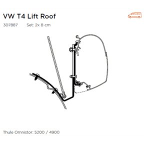 Thule Omnistor Awning Adapter For VW Lift Rooftop (set 2 x 8cm) - Letang Auto Electrical Vehicle Parts