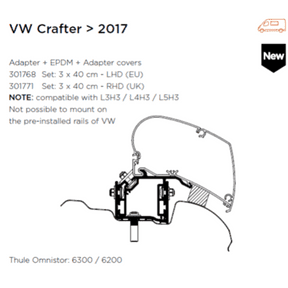 Thule Omnistor Awning Adaptor for VW Crafter 2017 - Letang Auto Electrical Vehicle Parts