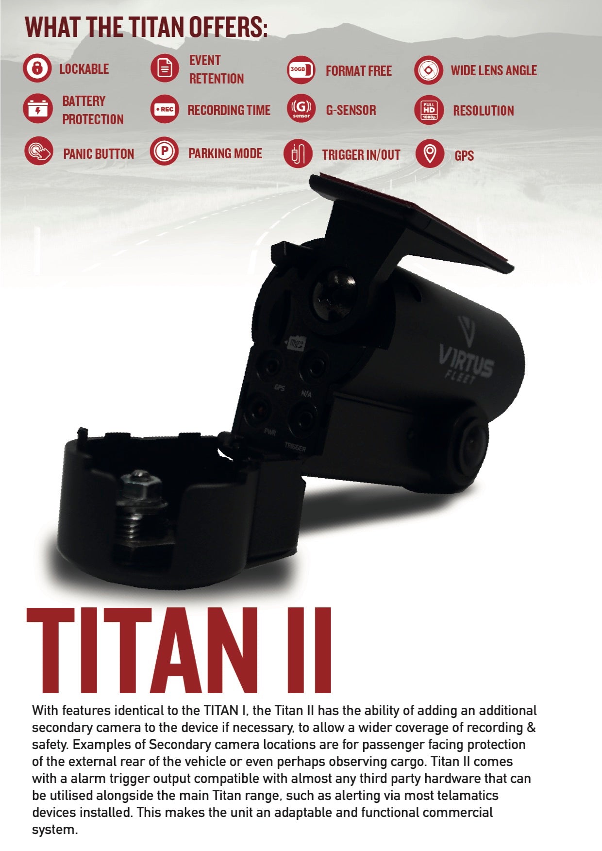 Virtus Fleet Titan 2 witness dash camera - Letang Auto Electrical Vehicle Parts