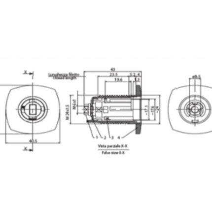 Zadi Square Push Lock with cover - Letang Auto Electrical Vehicle Parts